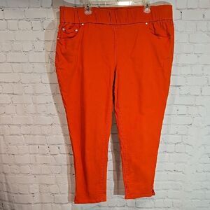 Jessica London women's plus size 22W orange cropped jeans